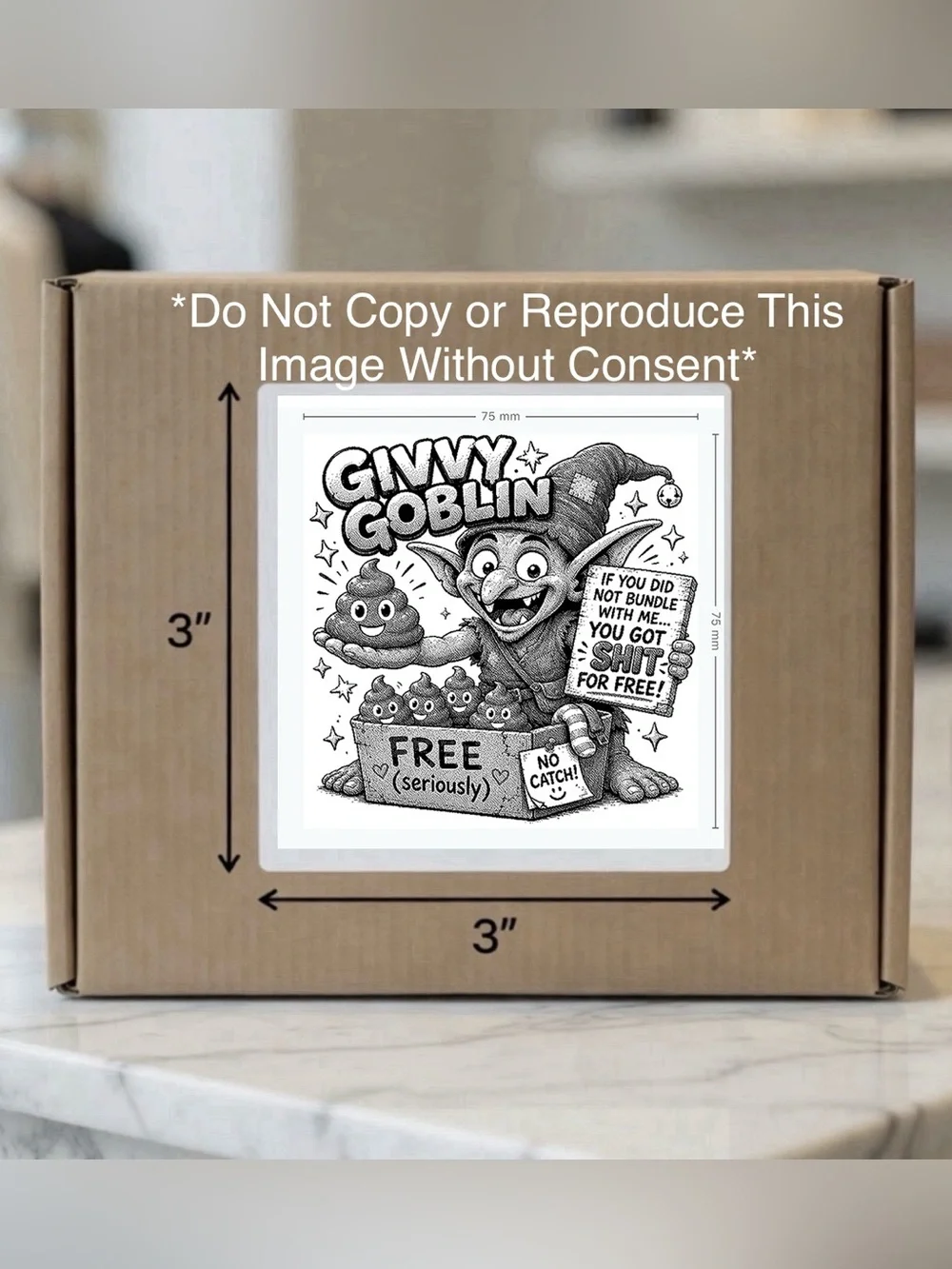 Seller’s Givvy Goblin Stickers-3”x3”-100ct.